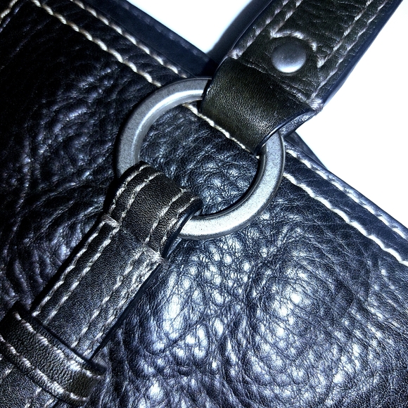 Coach Vintage Black Satchel Pebbled Leather Handbag - Picture 4 of 11